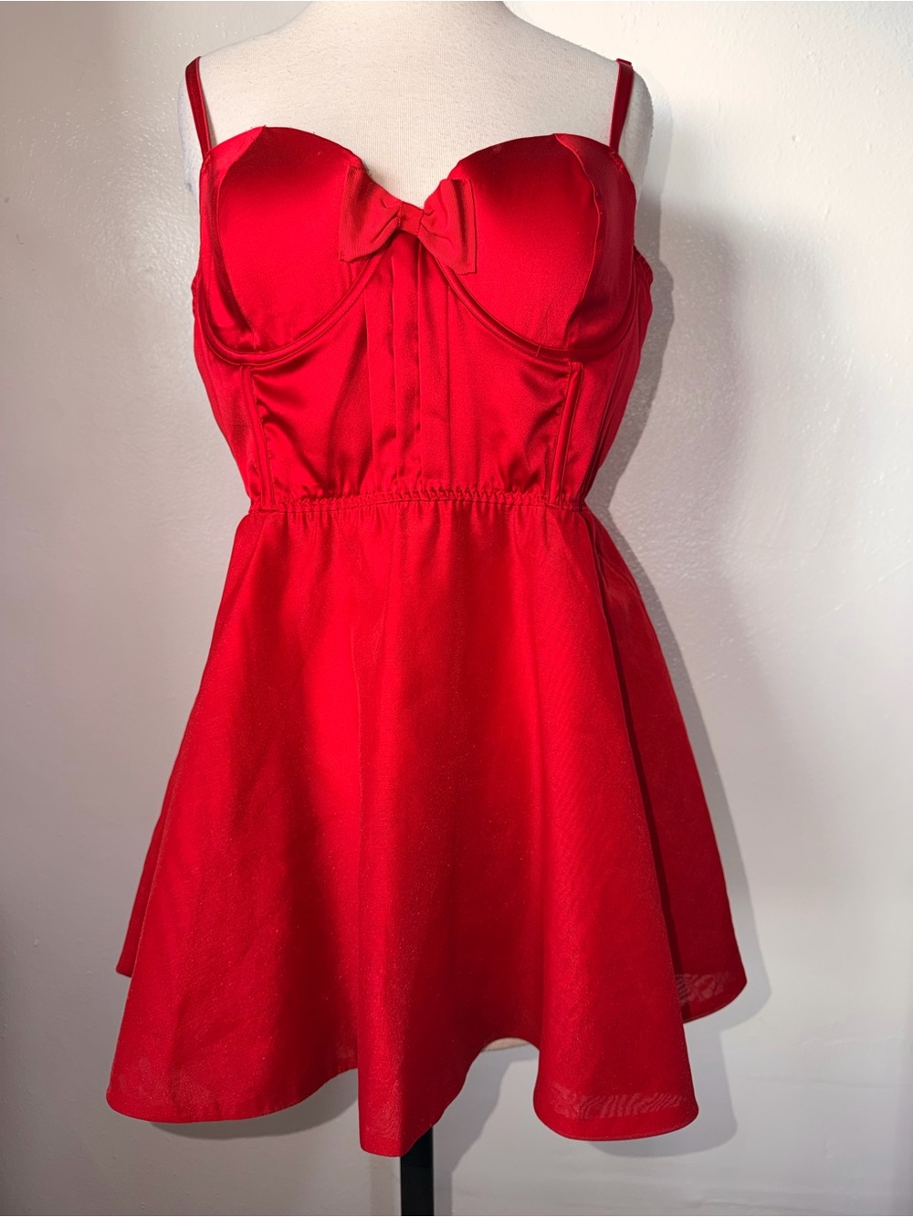 Victoria's Secret Red Satin Babydoll Chemise